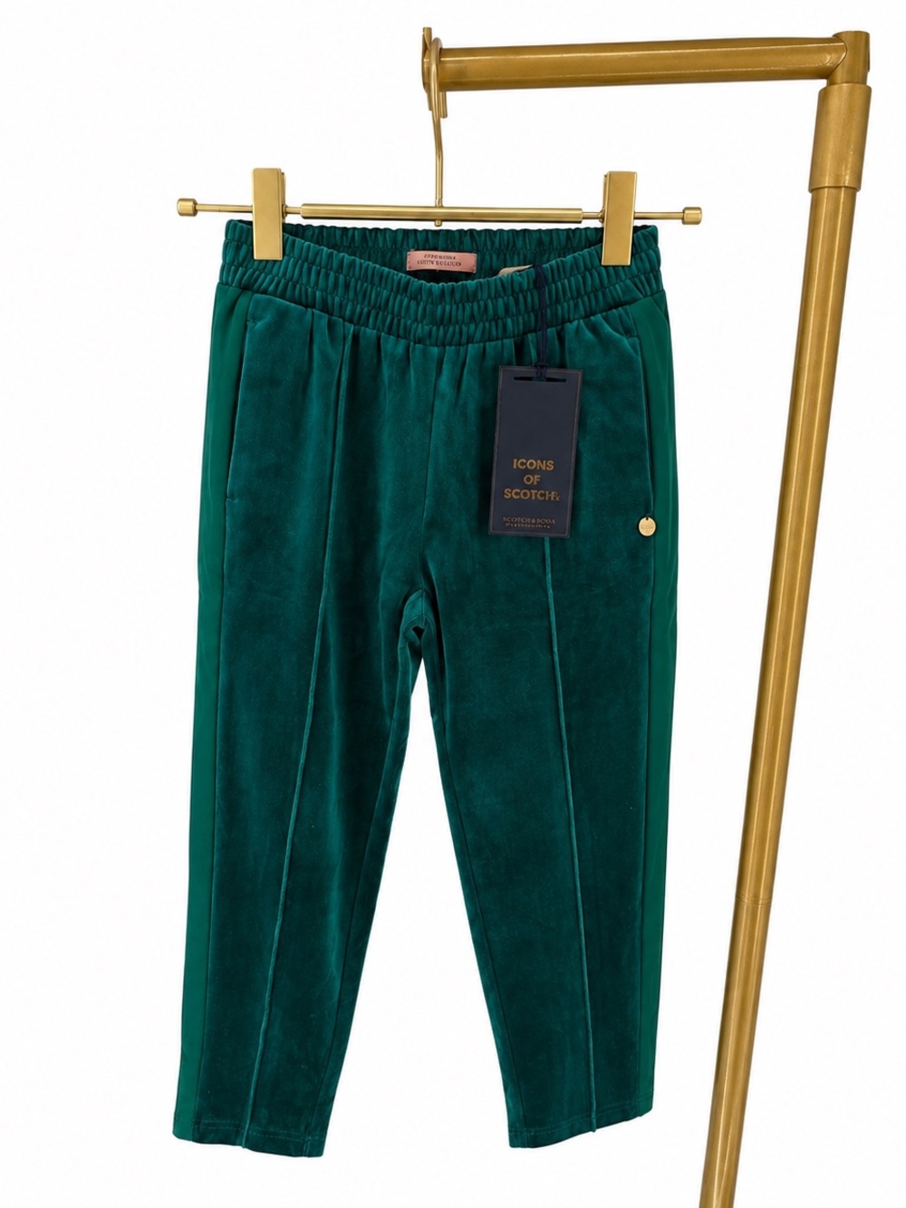 Scotch & Soda Kids Emerald Green Velvet Joggers